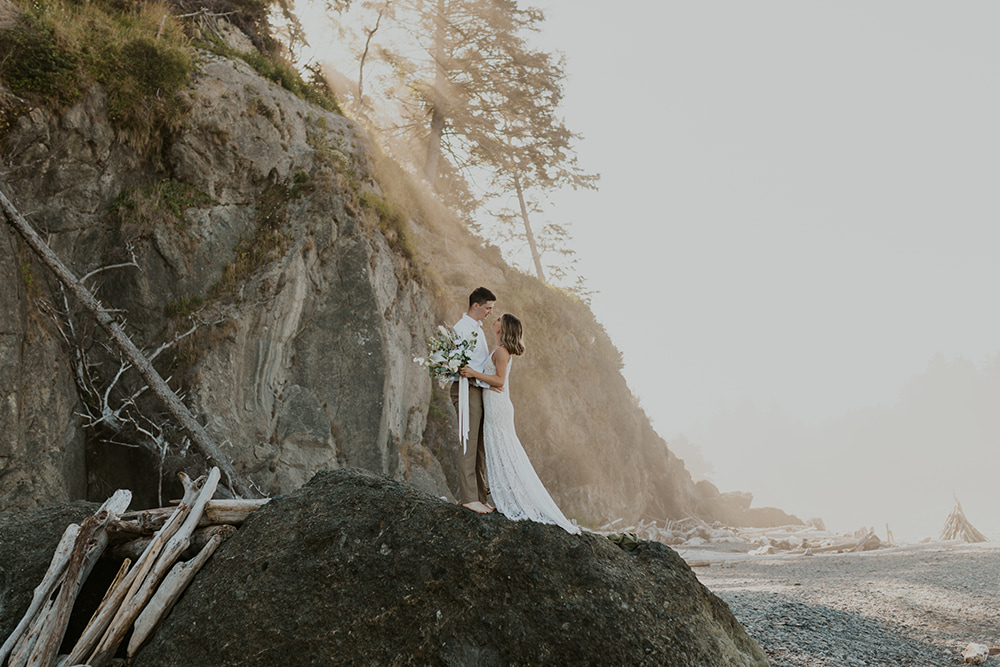 A couple elopes on the Olympic coast