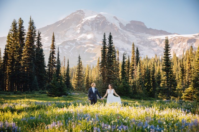 Morgan and Connor in Mount Rainier National Park