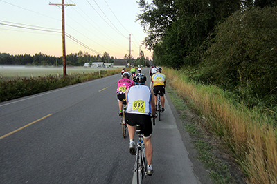 Cyclists on the road during RAMROD