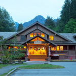Sol Duc Hot Springs Resort in front of mountain