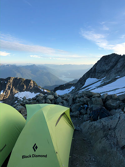 Camping on the glacier of Mount Shuksan