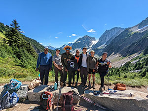 The Outdoor Afro hikers pause for a photo on Cascade Pass