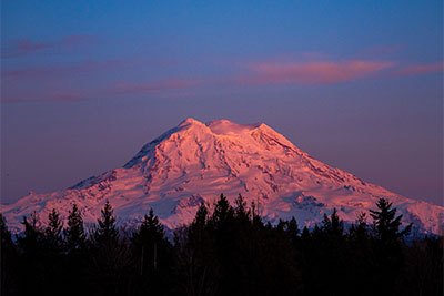 Mount Rainier at sunset