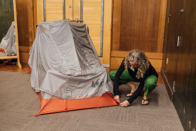 A tent competition participant