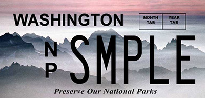 Sample national park license plate