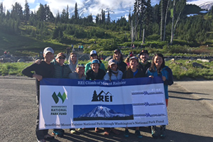 Climbers at Mount Rainier's Paradise area